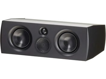 Diffusore centrale Premier 500C, vista frontale, finitura nera, 2 altoparlanti circolari, 1 tweeter centrale, superficie liscia