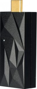 Condizionatore di rete iFi Audio iSilencer Max, vista frontale, connettore USB dorato, superficie nera con texture geometrica