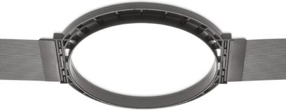 Matte black plastic mounting ring with perforated metal grille, for Bowers & Wilkins PMK C8 in-wall speaker