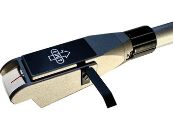 Pickuphus for Thorens EMT Tondose 124 Exclusive platespiller i metall, champagne og svart, EMT-logo, sidehendel
