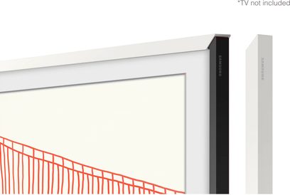 Samsung The Frame lijst 55 inch wit, hoekaanzicht, verwisselbare witte en zwarte lijsten