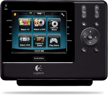 Logitech Harmony 1100 Universalfernbedienung, schwarz, großes Farbtouchscreen, 4 Tasten, Vorderansicht