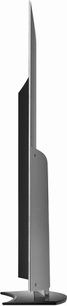 LG 55C6V højdefinitions-TV, set fra siden, flad skærm, sort ramme og fod, buet bagudkrummet form