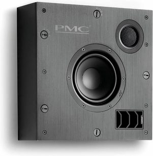 Enceinte encastrable PMC Ci30, vue de face, caisson noir mat rectangulaire, haut-parleur circulaire noir brillant central, tweeter au-dessus