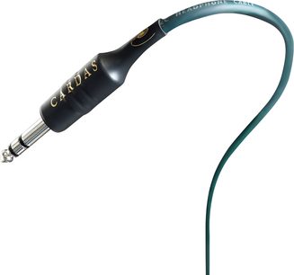 Kabel audio Cardas Parsec 1m przezroczysty zielony, wtyk kątowy jack 3,5 mm czarny, końcówka do lutowania, wysoka jakość