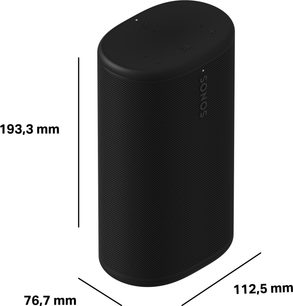 Bærbar Bluetooth-højttaler Sonos PLAY sort lodret 193,3 x 112,5 x 76,7 mm med berøringsfølsomme betjeningsknapper på toppen