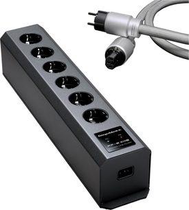 Multipresa filtrata GigaWatt PF-2 EVO+ nera con 6 prese Schuko e cavo intrecciato PowerSync ULTRA da 1,5 m