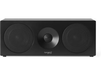 Diffusore centrale Tangent Spectrum II XC nero opaco, vista frontale, griglie metalliche circolari e tweeter centrale