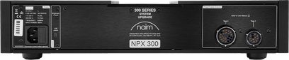 Naim Audio NPX 300 strømforsyning, bagside, stik og kontakter, nærbillede