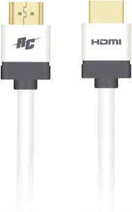HDMI cable Real Cable HDMI-1 3m white, black male HDMI connectors at the ends, front view
