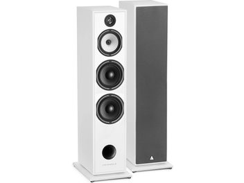 Boxe podea Triangle Borea BR10 albe, 4 difuzoare, tweeter, medii și woofer-e, față albă, laterale gri