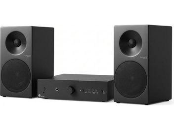 Musta Tangent MAA S3 -hifi-järjestelmä kompaktilla vahvistimella ja kahdella hyllykaiuttimella