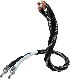 Inakustik Reference LS-204 Micro AIR Fork speaker cable, 2 gold-plated banana connectors, black braided sheath