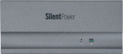 iFi Audio USB iPurifier Pro i metalgrå, set ovenfra, SilentPower-logo, Ext LED og galvanisk isolation