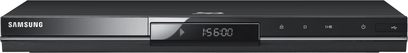 Samsung BD-C5300 sort Blu-ray-afspiller, set forfra, LED-display "15:6:00", blank front med knapper og skuffe