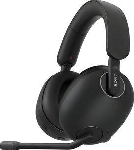 Auriculares gaming Sony Inzone H9 negros de plástico mate, vista trasera en tres cuartos, diadema acolchada, almohadillas ovaladas con cojines suaves, micrófono de brazo ajustable y botones integrados