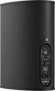 Altoparlante wireless Premium 301 Wireless Gen2 nero, vista posteriore, superficie liscia, connettori e pulsanti di regolazione