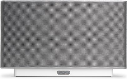 Witte Sonos ZonePlayer S5 luidspreker, vooraanzicht, metalen rooster over de hele voorkant