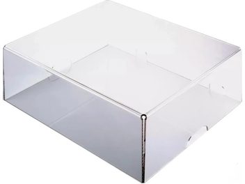 Tapa transparente de plexiglás para tocadiscos de vinilo ClearAudio Concept, de forma rectangular con bisagra en la parte trasera