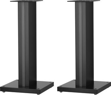 To sorte, rektangulære Bowers & Wilkins FS 700 S2 højttalere i metal, set forfra ved siden af hinanden