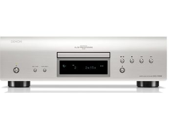 Denon DCD-1700NE CD grotuvas, sidabrinė spalva, šlifuoto aliuminio priekinis skydelis, mėlynas ekranas, simetriški mygtukai, disko dėklas