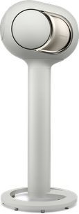 Base DEVIALET Tree per Phantom, finitura Light Pearl, metallo, base circolare e asta cilindrica, vista frontale
