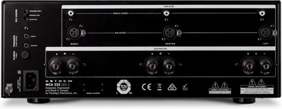 Amplificatore di potenza multicanale Anthem MCA 325 GEN 2 nero, vista frontale, 3 canali, ingressi e uscite XLR e RCA