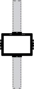 White and black rectangular plastic cutting template for Focal 300 IW6 in-wall speaker