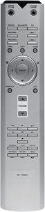 Marantz RC-11PM1 schwarze Audio-Fernbedienung mit Tasten und Einstellrädern, Frontansicht