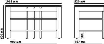 Dimensionstabel for Lumene Embassy 2 med teknisk diagram