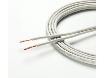 Câble pour enceinte Taga Harmony TAVC-14 G blanc, vue rapprochée de face, deux conducteurs parallèles, gaine ronde