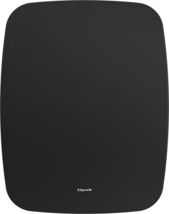 Diffusore Klipsch PSM-800-T nero, vista frontale, con ampia griglia perforata e angoli arrotondati