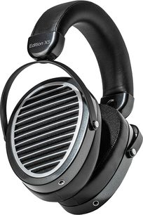 Sluchátka Hifiman Edition XS černá, pohled z levého profilu, oválné mřížkované náušníky, polstrovaný oblouk