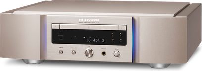 Odtwarzacz CD Marantz SA-10 w kolorze srebrno-złotym, przedni panel z wyświetlaczem cyfrowym, przyciskami i pokrętłami sterującymi