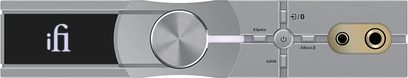 Garso keitiklio DAC iFi Audio Neo iDSD 2 priekinis skydelis, mygtukai, OLED ekranas, ausinių lizdas, aliuminis