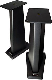 Højttaler-stativ Atacama Audio SE 6 i sort metal, rektangulær vertikal form med firkantet øverste plade og base