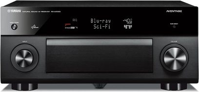 Yamaha RX-A2030 Heimkino-Verstärker in schwarz von vorne, Metallgehäuse, LCD-Display, Tasten, Anschlüsse