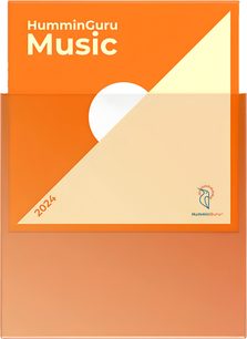 Custodia esterna per disco in vinile HumminGuru arancione traslucida con custodia arancione e crema visibile