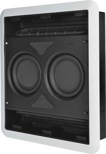 Vestavný subwoofer Velodyne SC-IW 600 X černý s dvojitým reproduktorem, pohled zepředu v mírné perspektivě