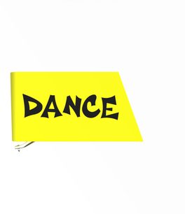 Diamant für Ortofon-Plattenspieler STYLUS VNL DANCE, gelbes Kunststoffgehäuse, schwarzer Schriftzug „DANCE“, Seitenansicht