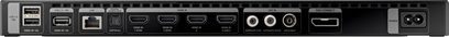 Samsung QE75Q8C (2017) TV, bagside, tilslutninger inkluderende HDMI-porte, USB, Ethernet, antenne, lyd og optisk
