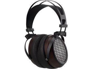 Hi-fi-hörlurar Sendy Audio Aiva 2 svart och brun, dubbelt huvudband, öppna kåpor med metallgaller