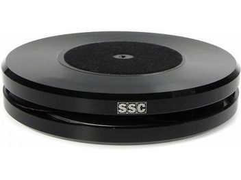 Zwarte SSC Bigpoint ronde spike, geanodiseerd aluminium, wit logo, stijlvol en elegant