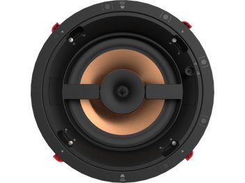 Boxă încastrabilă Klipsch PRO-18-RC, tweeter cu dom din cupru, difuzor de bass negru, ramă neagră cu știfturi roșii