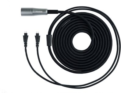 Tilbehør til HI-FI Fostex-hovedtelefoner ET-H3.0N7BL med langt sort flettet kabel, sølvfarvet stik og to sorte stik