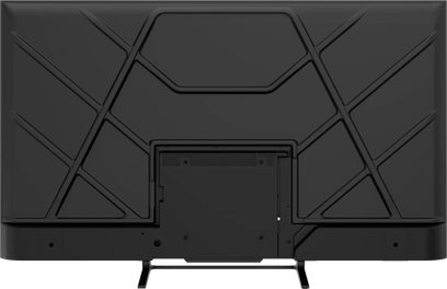 Televisor Panasonic TN-55W90C visto de trás, painel preto com linhas diagonais em relevo e dois pés laterais