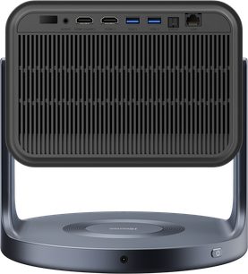 Videoprojektor Hisense C2, zadní pohled, černý vertikální gril, 2 HDMI porty, 2 USB porty, audio, S/PDIF, LAN, tlačítko napájení