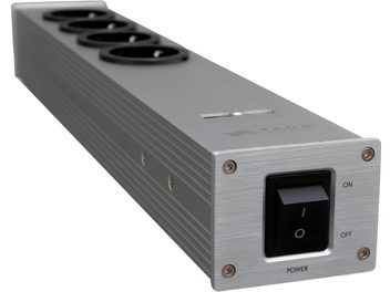 Taga Harmony PF-400USB ezüst elosztó, 5 aljzat, be-/kikapcsoló, USB port, szálcsiszolt alumínium téglalap alakú ház