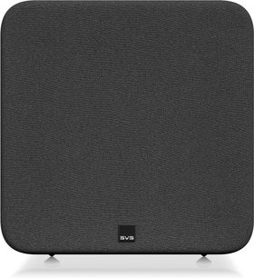 Subwoofer SVS SB-3000 R|Evolution černý s černou matnou textilní čelní mřížkou a logem SVS uprostřed dole