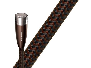 Analogový audio kabel XLR Audioquest Mackenzie 1,5 m, chromovaný XLR samec, hnědo-černý opletený plášť
